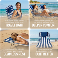 Chaise longue de plage pliable en acier réglable et portable de luxe pour la pêche et le camping en plein air