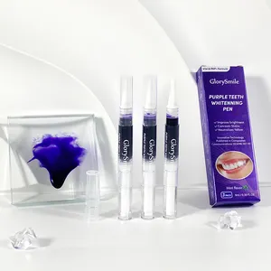 Caneta cor correta esmaltada segura para dentes, caneta gel para clareamento de dentes, fórmula V34, 3 unidades por pacote, cor roxa