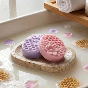 3D Bee Honeycomb Floral <b>Silicone</b> Soap <b>Mold</b> Large Oval Flower Soap Bar Mould for DIY Homemade Craft - Product Image 5