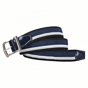 Ceintures tressées élastiques multicolores personnalisées en tissu extensible à boucle ardillon pour hommes et femmes - Product Image 4