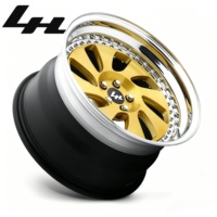 Rines Deportivos Alemanes de 2 Piezas Forjados de 18/22 Pulgadas con Borde Cromado Dorado Pulido, Remaches Plateados, Diseño Cóncavo Profundo, Personalizados, PCD 5x112, Compatibles con BMW