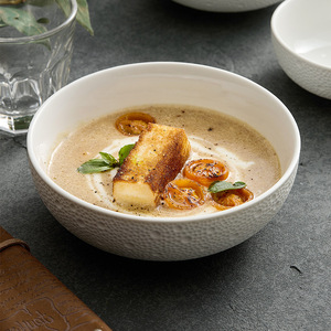 Rock Customized White Porcelain Noodle <b>Soup</b> Salad Bowls Sustainable Dinnerware Europe Design Style Party Food Serving Ceramic - Product Image 5