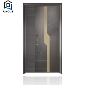 Porte contemporaine en aluminium avec boîte <span class=keywords><strong>aux</strong></span> <span class=keywords><strong>lettres</strong></span> et sonnette intégrées Vision nocturne à 180 ° Résolution 2K pour l'entrée - Product Image 2
