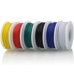 Kit de fils en silicone flexibles 22AWG, 6 couleurs, fils électriques en cuivre étamé haute température pour électronique DIY, 6 rouleaux/boîte - Product Image 3