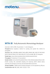 เครื่องวิเคราะห์โลหิตวิทยาอัตโนมัติแบบ<span class=keywords><strong>3</strong></span>- <span class=keywords><strong>Diff</strong></span> สำหรับมนุษย์หรือสัตว์แพทย์ - Product Image 4
