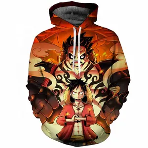 Anime One Pieced Kostüm Affe D Ruffy Sweatshirts Cosplay Herbst Männer Europäische und amerikanische 3D-Druckjacke Kapuzen pullover