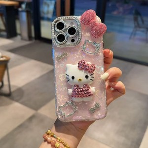 เคสโทรศัพท์มือถือลายการ์ตูนคิตตี้ 3 มิติ ประดับโบว์วิ้งๆ แบบเพชร สำหรับ iPhone 17 16 15 14 Pro Max น่ารัก ดีไซน์ IMD ระยิบระยับ ป้องกันการกระแทก - Product Image 6