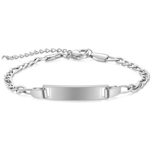Pulsera de acero inoxidable para niños, cadena lisa de 5 mm, ajustable, 16 + 4 cm, regalo, joyería, diseño geométrico - Product Image 4