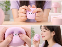 Jouet de construction en cube d'ours multicolore, souple, avec son craquant, boule anti-stress en poudre douce, jouet sensoriel