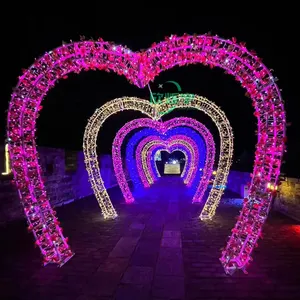 Customized 3D Theme Tunnel Light Christmas Decoration Led Lighting Arch Outdoor Decoration Motif Light