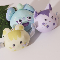 Porte-clés en peluche personnalisé imprimé, pendentif mignon en forme de dessin animé pour sac à dos, décoration suspendue, porte-clés en peluche avec illustration personnalisée