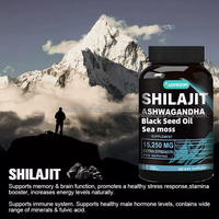 Capsules naturelles de Shilajit Ausreson Pure Himalayan Shilajit Prix Huile de graines noires Mousse de mer Ginseng et Ashwagandha Gingembre