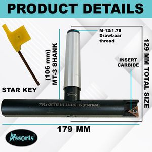 Assorts 7 Fly Cutter Mt3 Shank M12x1.75 Tcmt1604 Carbide Single Flute For Cnc <b>Machining</b> Center - Product Image 3