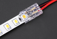Connecteurs en plastique YR en forme de L 5MM 8MM 10MM 2 broches 2835 transparents sans soudure pour bande lumineuse LED 2700K blanc chaud doux moderne