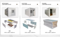 Maison préfabriquée modulaire de luxe à deux étages, assemblage rapide, conteneur de 20 pieds avec cuisine, salon et terrasse sur le toit