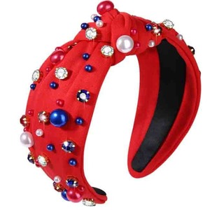 Nuevo borde ancho de moda Tamaño de uñas Cabeza de perla Aro Versión coreana Estilo de nudo Adorno para el cabello prensado - Product Image 3