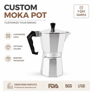 Cafetière à expresso pour cuisinière, cafetière italienne <span class=keywords><strong>Moka</strong></span>, cafetière expresso pour cuisinière, cafetière <span class=keywords><strong>Moka</strong></span> en aluminium - Product Image 1