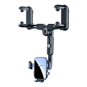 Car Rearview Mirror Phone Holder Gravity Mount Clip On <b>Black</b> For Instrument Panel Navigation Support - Product Image 5
