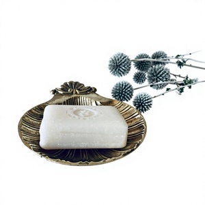 Decorative Brass Shell Soap Dish Customizable Designs Durable Gold Color Countertop Display Portable Luxury <b>bathroom</b> Soap <b>Tray</b> - Product Image 1