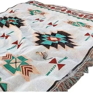 Knitted <strong>Throw</strong> Blanket Soft <strong>Outdoor</strong> Picnic Blanket Stylish Bohemian <strong>Throw</strong> for Camping Beach Tent - Product Image 1