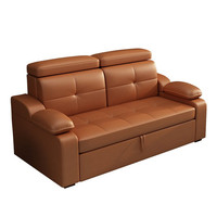 Ausziehbares Smart Multifunktionales Schlafsofa Modernes Leder Klappsofa mit Bettfunktion