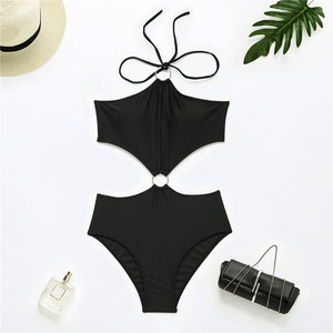 <span class=keywords><strong>Aliexpress</strong></span>-<span class=keywords><strong>Bikini</strong></span> de cintura alta para mujer, bañador Sexy de una pieza, traje de baño con tirantes cruzados de Color sólido, gran oferta 2022 - Product Image 2