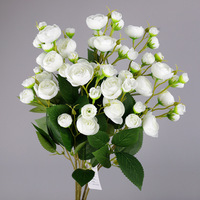 Vente en gros d'usine : Fleurs artificielles en soie, roses à bulles brumeuses, pour décoration de mariage et événements festifs
