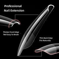 Ongles transparents semi-givrés à adhérence totale, ultra-fins, sans couture, étendus, 120 pièces