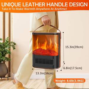 CTSC - Chimenea Eléctrica Portátil de 1500w, Calefactor de Espacio Interior, Llama 3D Realista, Temporizador de 12 Horas, 7 Colores Ajustables, Control Remoto, Calefacción - Product Image 4