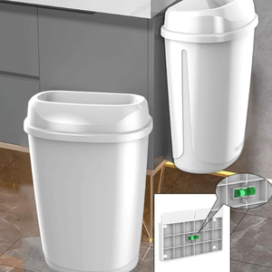 China Manufacturer 32L Waste <b>Bin</b> Hanging for Hotel <b>Room</b> Commercial Kitchen Plastic Waste <b>Bin</b> Floor or Wall Mounted - Product Image 6