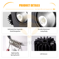 Spot encastré LED carré à double tête COB, éclairage de plafond, 7W 12W 24W 36W, spots orientables carrés, éclairage encastré