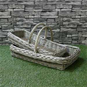 Antique Rectangle Wash Wicker Basket for <strong>Garden</strong> Tools Carrier - Product Image 6