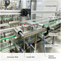 Straight Type Magnetic Pump Bottling Equipment Touch Screen Control 100-2000ml Viscous Material Automatic Filling Line