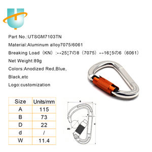 25kn-luz <span class=keywords><strong>de</strong></span> seguridad para <span class=keywords><strong>escalada</strong></span> en roca, mosquetón dorado <span class=keywords><strong>de</strong></span> aluminio para actividades en interiores y exteriores - Product Image 6