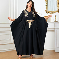 4044 dubaï femmes manches longues chauve-souris Robe musulmane transfrontalière à la mode ample Abaya pour Ramadan grande taille printemps saison Robe