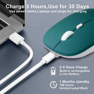 เมาส์ไร้สายคุณภาพสูงแบบพกพา เสียงเงียบ รองรับสองโหมด 2.4G บลูทูธ ชาร์จไฟได้ พร้อมโลโก้สั่งทำสีสันสดใส - Product Image 4