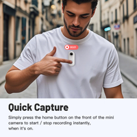 Mini caméra d'action très vendue, mini DV 4K de la taille d'un pouce, connectée en Wi-Fi, avec cordon et clip
