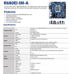 Placa base Industrial Mini ITX de <span class=keywords><strong>Intel</strong></span> R680E, compatible con 14th 13th 12th <span class=keywords><strong>Gen</strong></span> <span class=keywords><strong>Core</strong></span> I9 <span class=keywords><strong>I7</strong></span> I5 I3 DDR5 Dual LAN, 2 unidades - Product Image 4