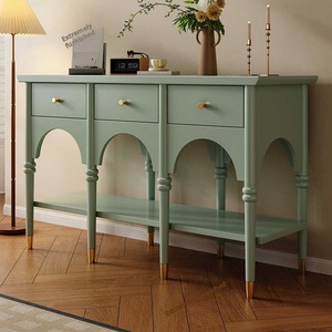 Armoire de couloir en <span class=keywords><strong>bois</strong></span> massif, armoire d'entrée rétro noire, commode, tables consoles mi-anciennes, buffet français - Product Image 3
