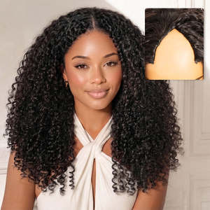 Perruque V-Part Bouclée Birmane Megalook avec Extrémités à Boucles au Doigt, Extensions de Cheveux au Crochet avec Cordon Invisi et Clip Amélioré - Product Image 2
