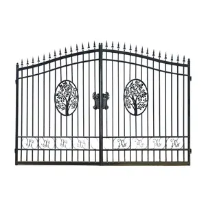 Gate Ornaments Design Decorative Wrought Iron New / Driveway Gatessingle Simple Main Door Art Metal Modern Garden Fence