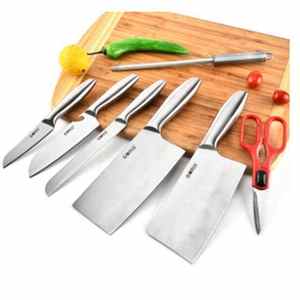 Ensemble d'ustensiles de cuisine de luxe en acier inoxydable 7 pièces avec support, vente chaude - Product Image 3