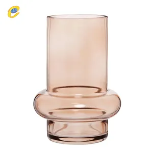 Nordic Transparent Colored Glass Vase Creative Living Room Tabletop Hydroponic Flower Vase Decoration
