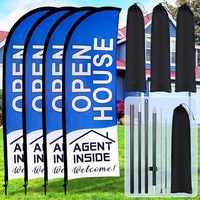 2m 3m 4m 5m plume drapeau drapeau bannière publicité personnalisée oriflamme base vente signe drapeaux promotionnels Kit Stand