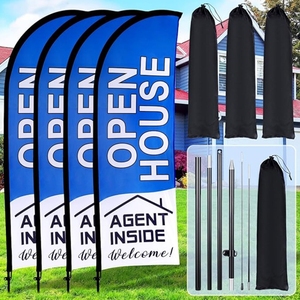 2m 3m 4m 5m plume drapeau drapeau bannière publicité personnalisée oriflamme base vente signe drapeaux promotionnels Kit Stand - Product Image 4