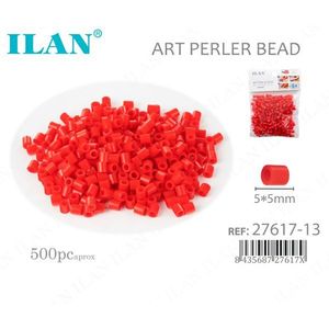 Perline Ilan Art Perler 5x5mm Rosso Brillante Circa 500 Pezzi - Product Image 1