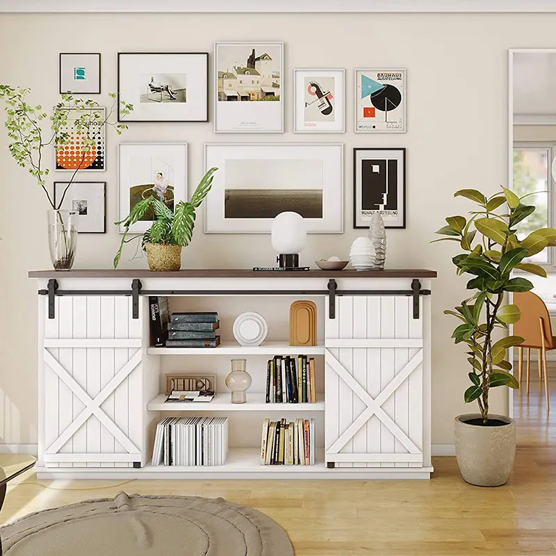 2024 minimalist style stylish modern white tv table for living room set