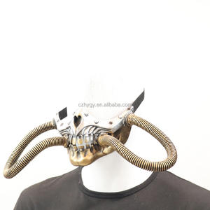 Máscara de Meia-Face Steampunk Wasteland <span class=keywords><strong>Skull</strong></span> para Halloween, Fantasia de Terror e Decoração de Casa - Product Image 4