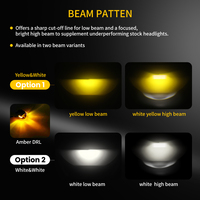Phare antibrouillard Bi-LED 3 pouces avec lentille, feux de jour LED, clignotant blanc/jaune, faisceau haut/bas pour moto