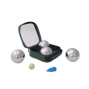Ensemble <span class=keywords><strong>de</strong></span> pétanque en acier argenté personnalisé ZQURE, <span class=keywords><strong>4</strong></span> pièces, avec finition résistante à la rouille et sac <span class=keywords><strong>de</strong></span> transport transparent pour les sports <span class=keywords><strong>de</strong></span> plein air - Product Image 1